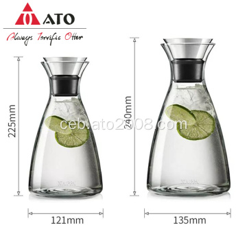 Glass Water Pitcher Carase nga adunay stainless steel